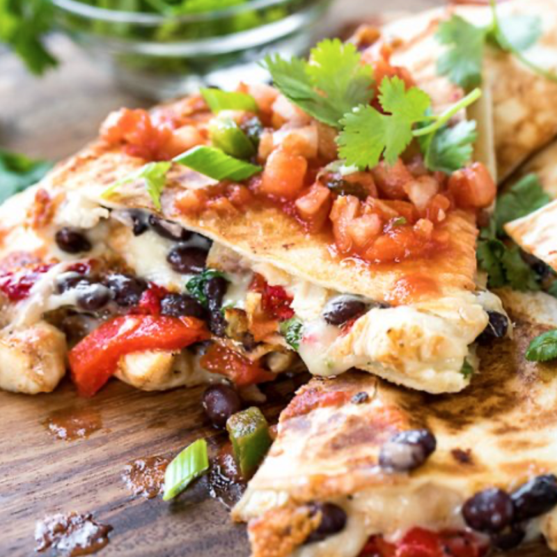 7 Layer Chicken Quesadilla