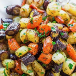 Herb Roasted Rainbow Carrots Side