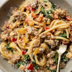 Creamy Sausage Peppers Pasta
