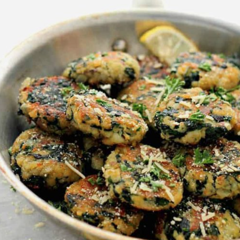 Spinach & Garlic Potato Patties