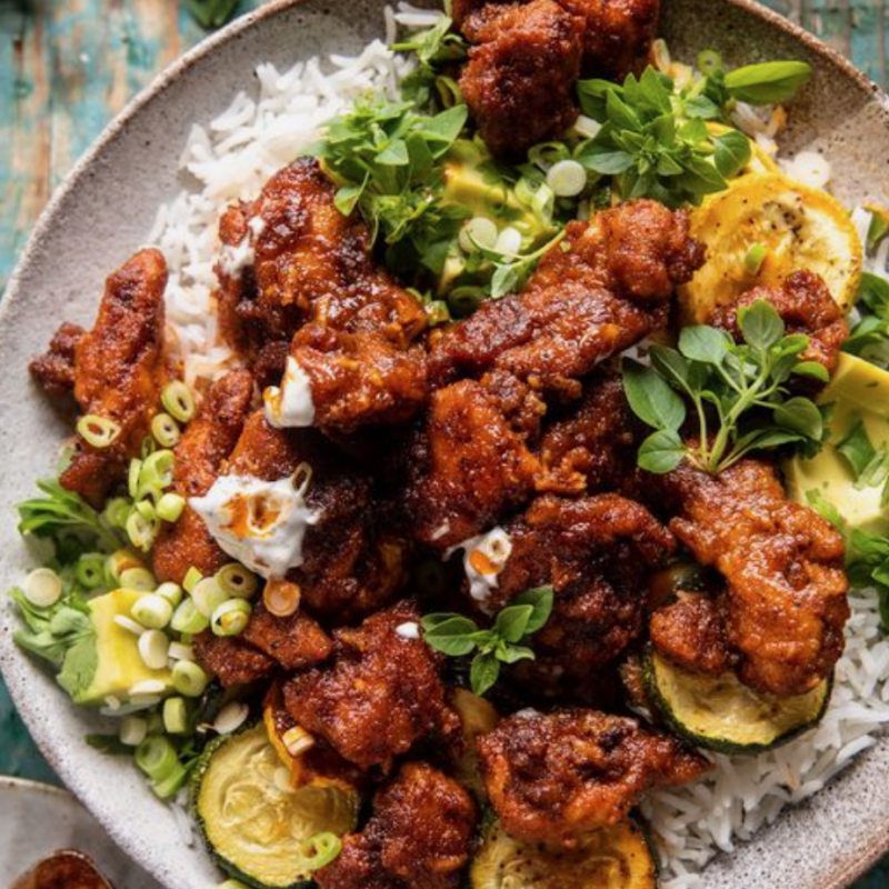 Hot Honey Garlic Chicken Bowl