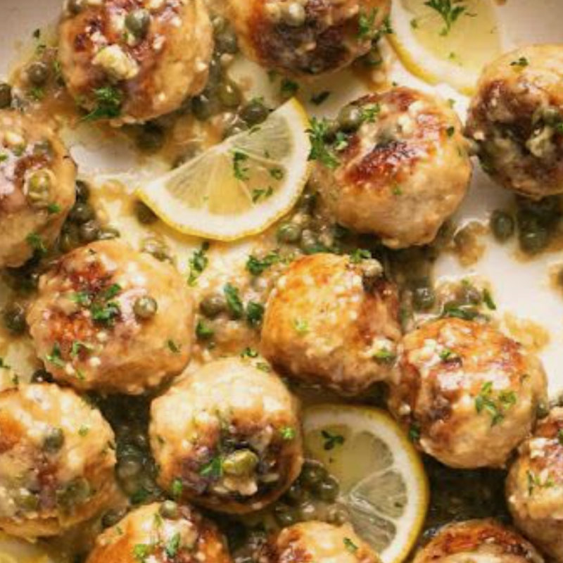 Chicken Piccata Meatballs Side