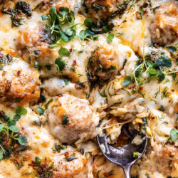 Rosemary Chicken Meatball Risotto
