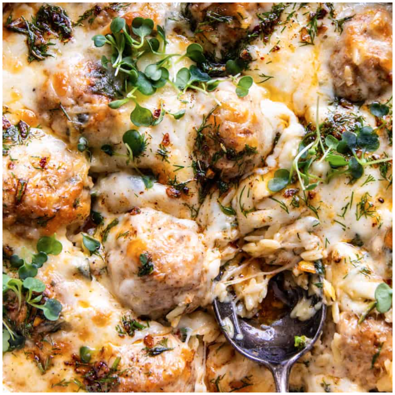 Rosemary Chicken Meatball Risotto