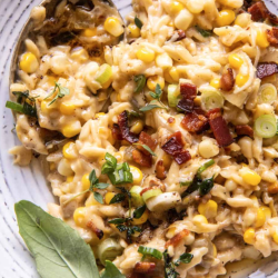 Sweet Corn Bacon Parm Risotto