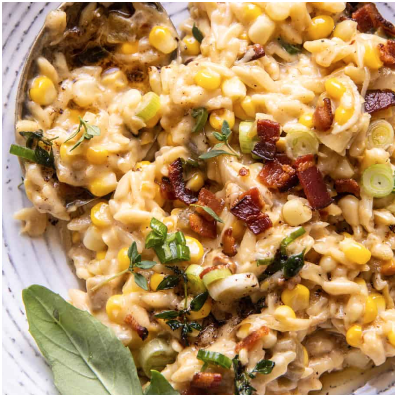 Sweet Corn Bacon Parm Risotto