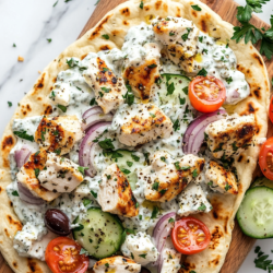 Greek Chicken Flatbread