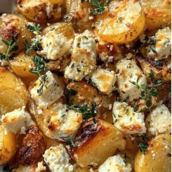 Honey Baked Feta Potatoes