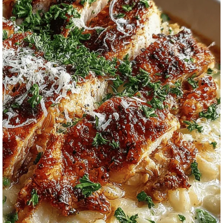Garlic Chicken & Pea Risotto