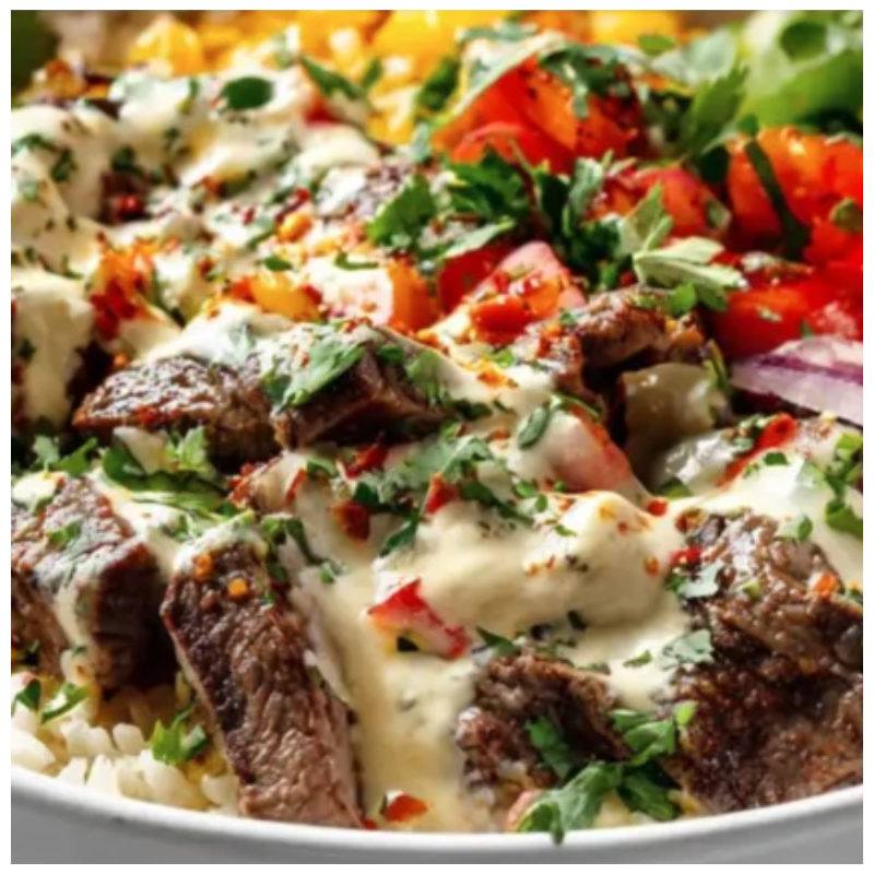 Queso Steak Rice Bowl Queso Steak Rice Bowl