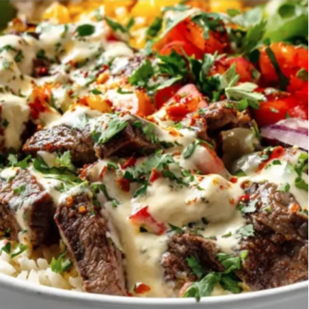 Queso Steak Rice Bowl
