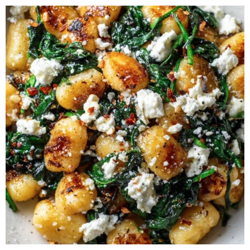 Crispy Spinach & Feta Gnocchi Crispy Spinach & Feta Gnocchi