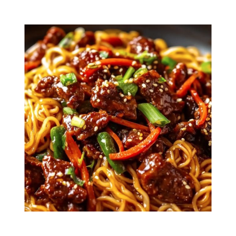 Sticky Beef Udon Noodles