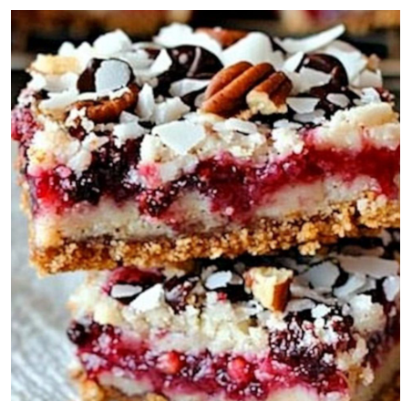 Raspberry Magic Cookie Bars