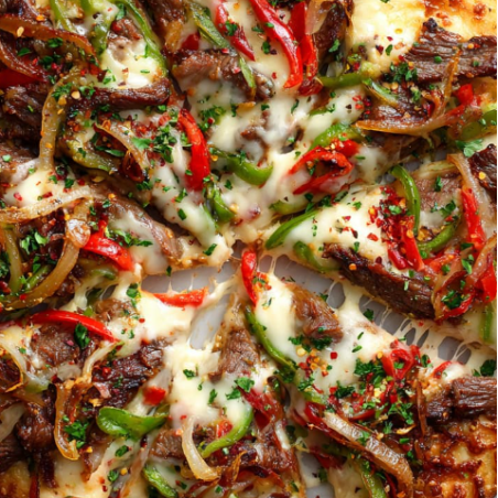 Philly Cheesesteak Flatbread