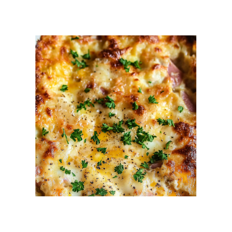 Ham & Cheese Biscuit Breakfast Casserole